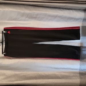 adidas Black Track Pants with Red Stripes